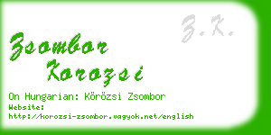 zsombor korozsi business card