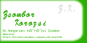 zsombor korozsi business card